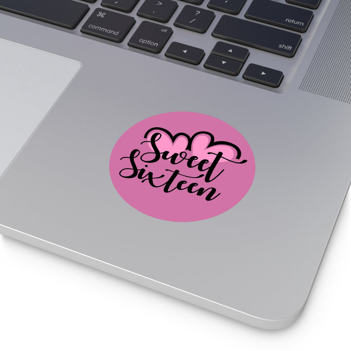Sweet 16 Round Vinyl Stickers – Birthday Party Favors, Cute Décor & Personalized Celebration Labels