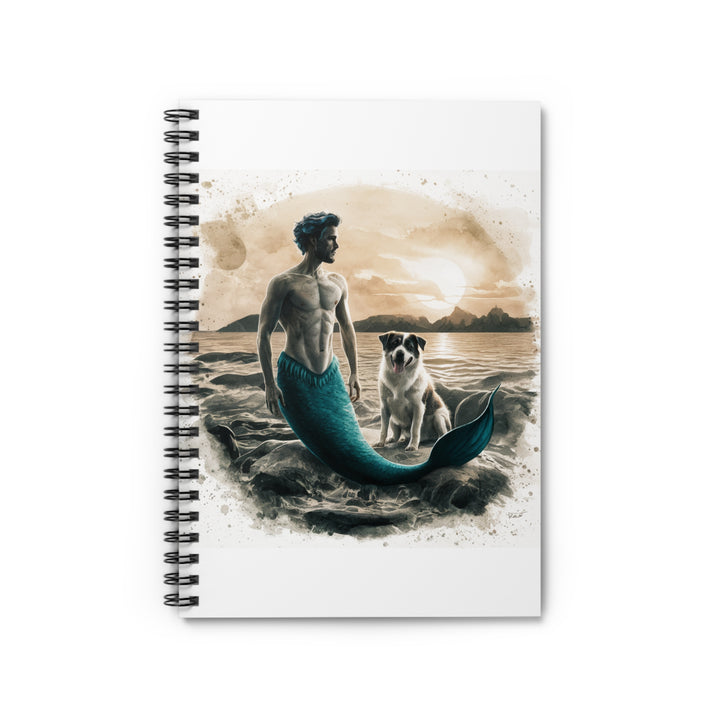 Spiral Notebook - Ruled Line - Merman and His Dog