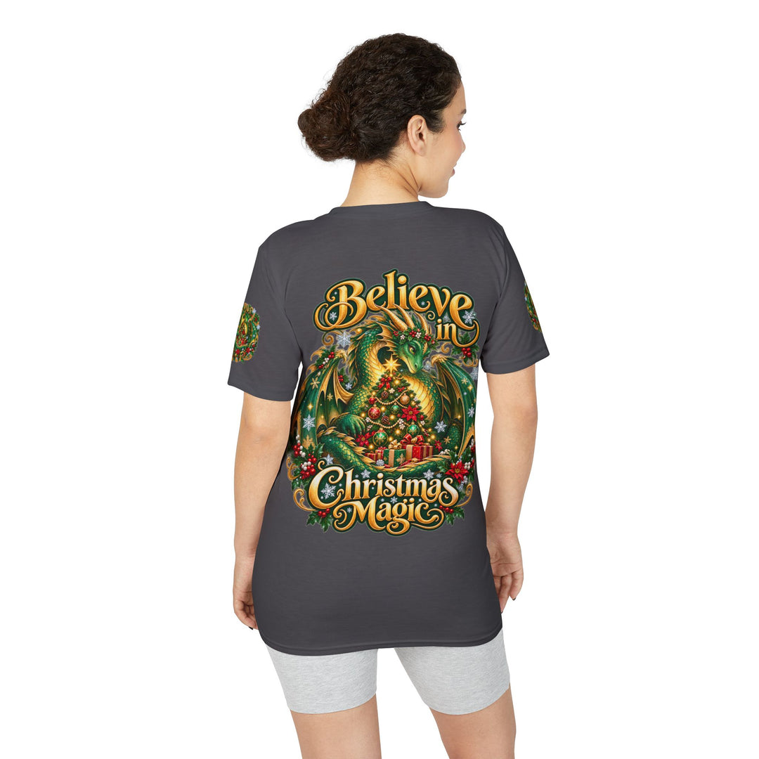 Christmas Dragon T-Shirt — "Believe in Christmas Magic" Holiday Tee