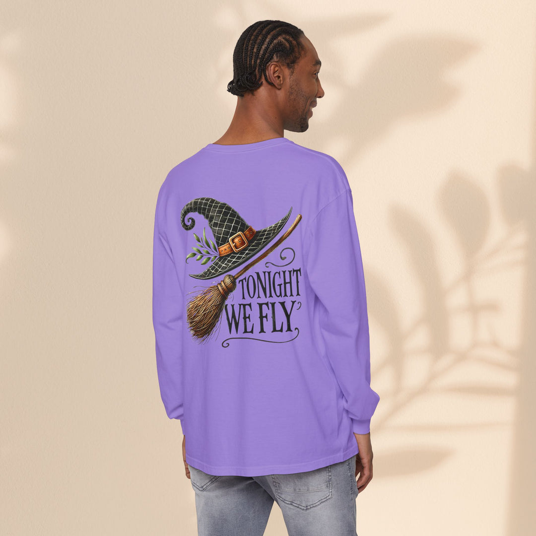 Tonight We Fly - Whimsical Witch Halloween Long Sleeve T-Shirt
