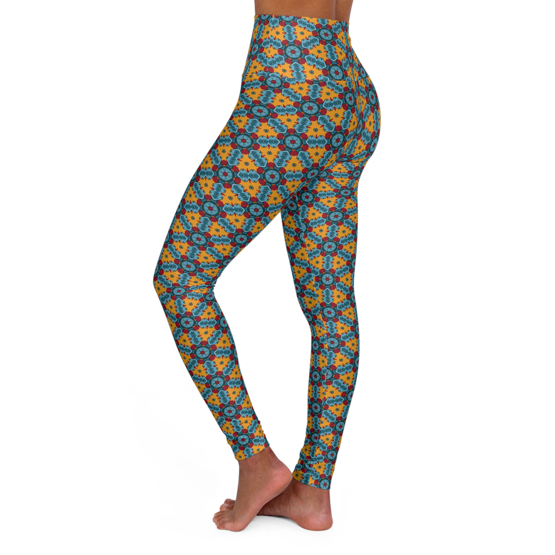 High Waisted Yoga Leggings - Street Dragon Pattern