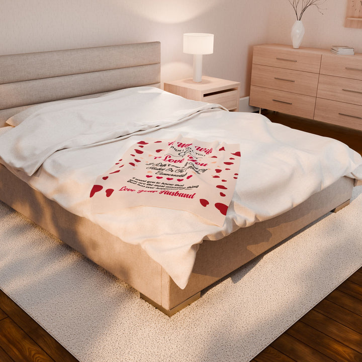 Velveteen Plush Blanket - Love To My Wife