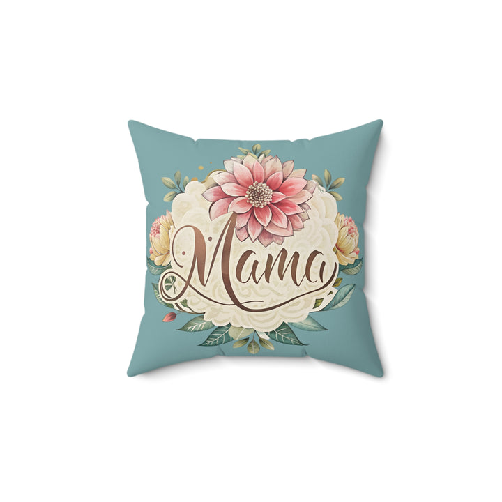 Mama Faux Suede Pillow - Floral Design for Mother's Day