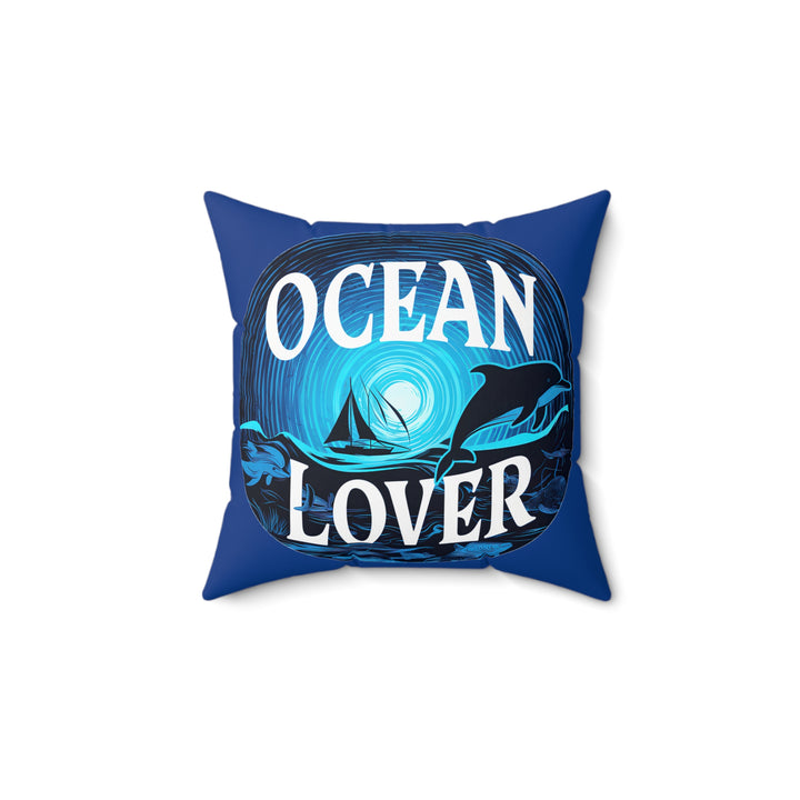 Ocean Lover Faux Suede Square Pillow