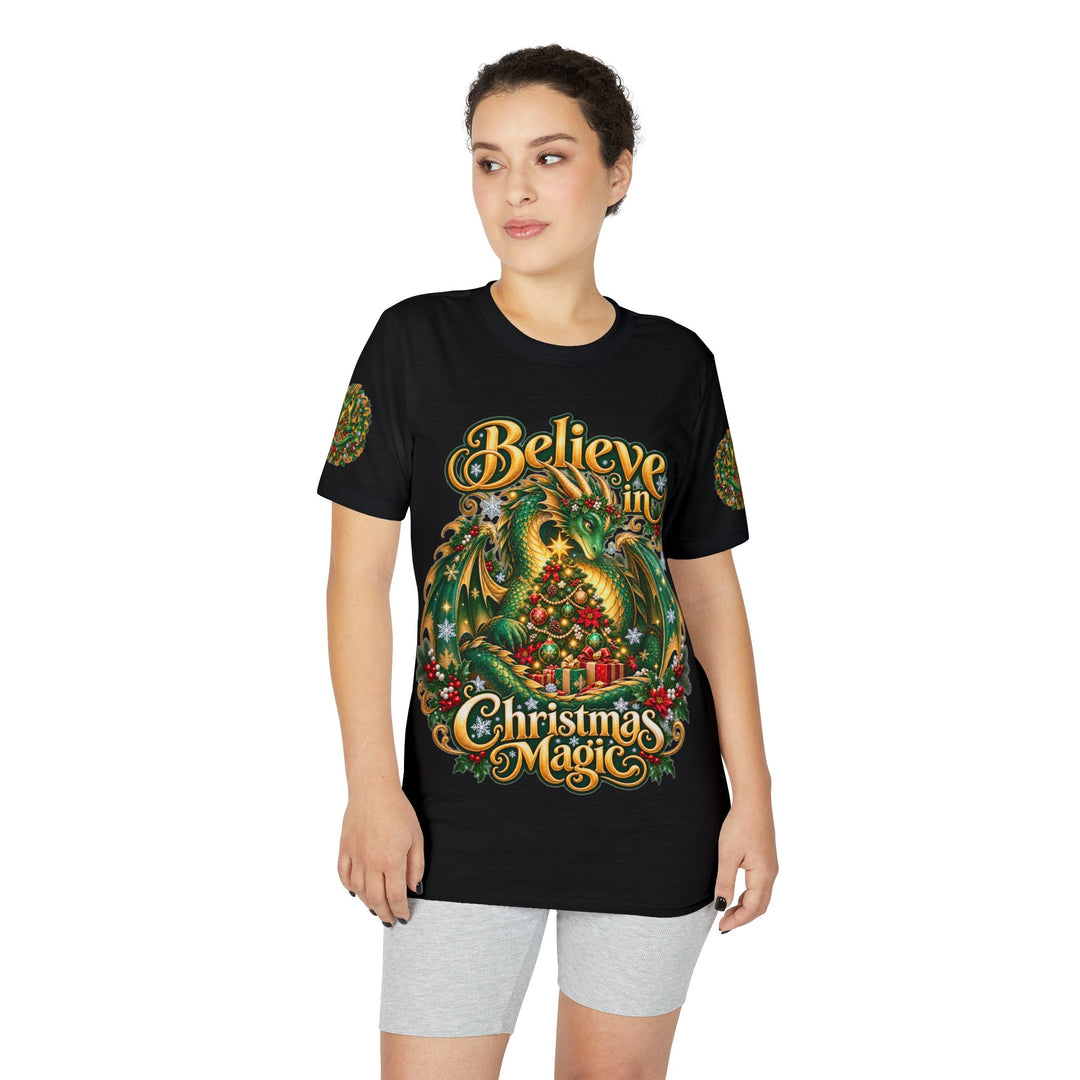Christmas Dragon T-Shirt — "Believe in Christmas Magic" Holiday Tee