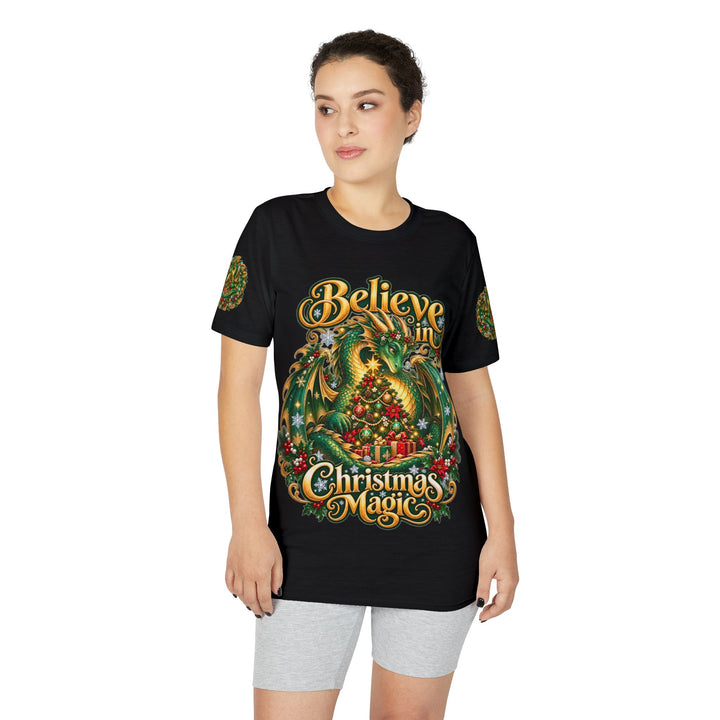 Christmas Dragon T-Shirt — "Believe in Christmas Magic" Holiday Tee
