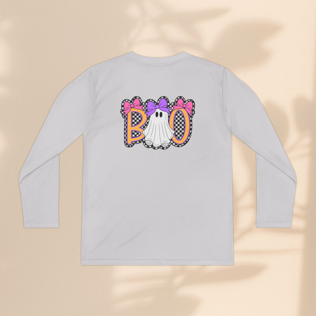 Youth Ghost Boo Tee – Kids Halloween Long Sleeve Shirt for Trick-or-Treating & Fall Parties