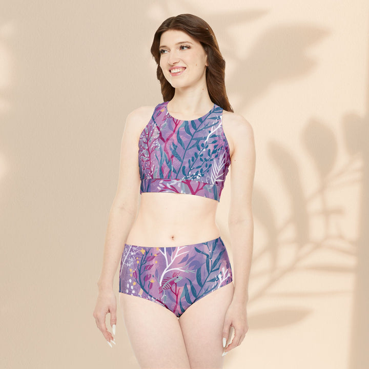 Two-piece Swimsuit - Purple Seaweed