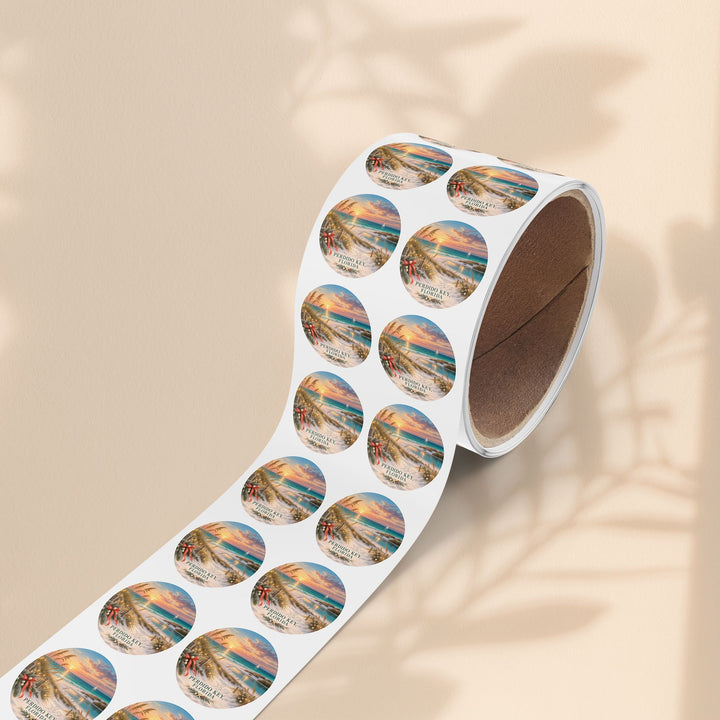 Perdido Key Florida Round Sticker Rolls – Waterproof Sunset Labels