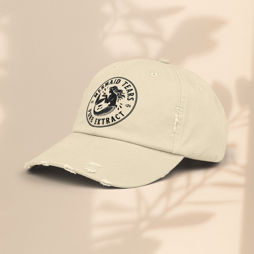 Mermaid Tears Distressed Cap – Trendy Casual Hat & Summer Beach Accessory