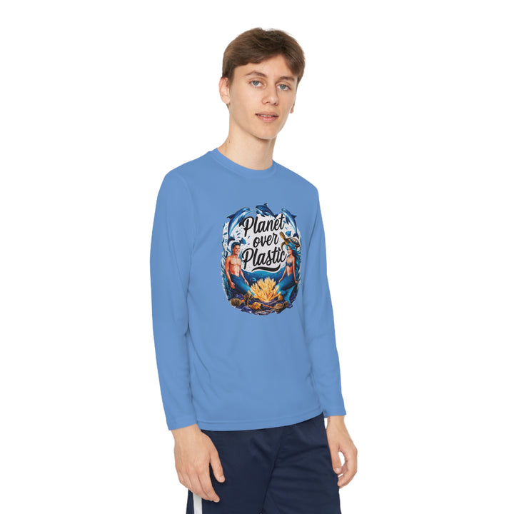 Youth Long Sleeve Competitor Tee - Planet Over Plastic