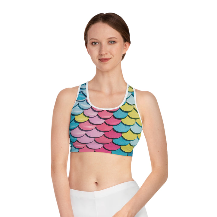 Colorful MNMs Sports Bra - Vibrant Activewear for Fitness Enthusiasts