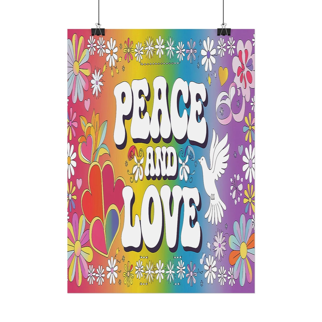 Peace and Love Rolled Posters - Colorful Floral Wall Art for Peaceful Decor