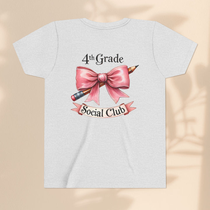 Youth Short Sleeve Tee, 4th Grade Social Club Shirt, Cute Kids T-Shirt, Back to School Gift, Birthday Gift for Girls, Classroom Apparel