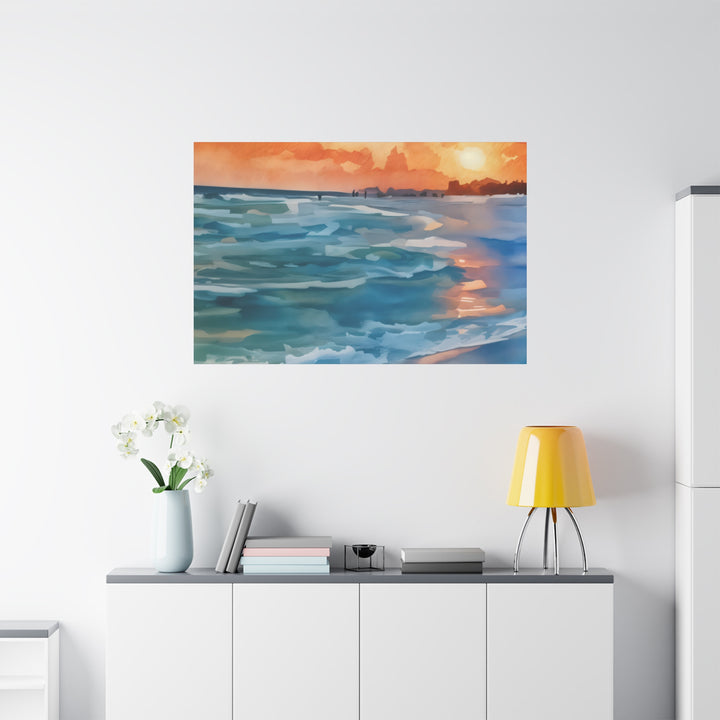 Coastal Sunset Canvas Art – Ocean and Beach Wall Décor
