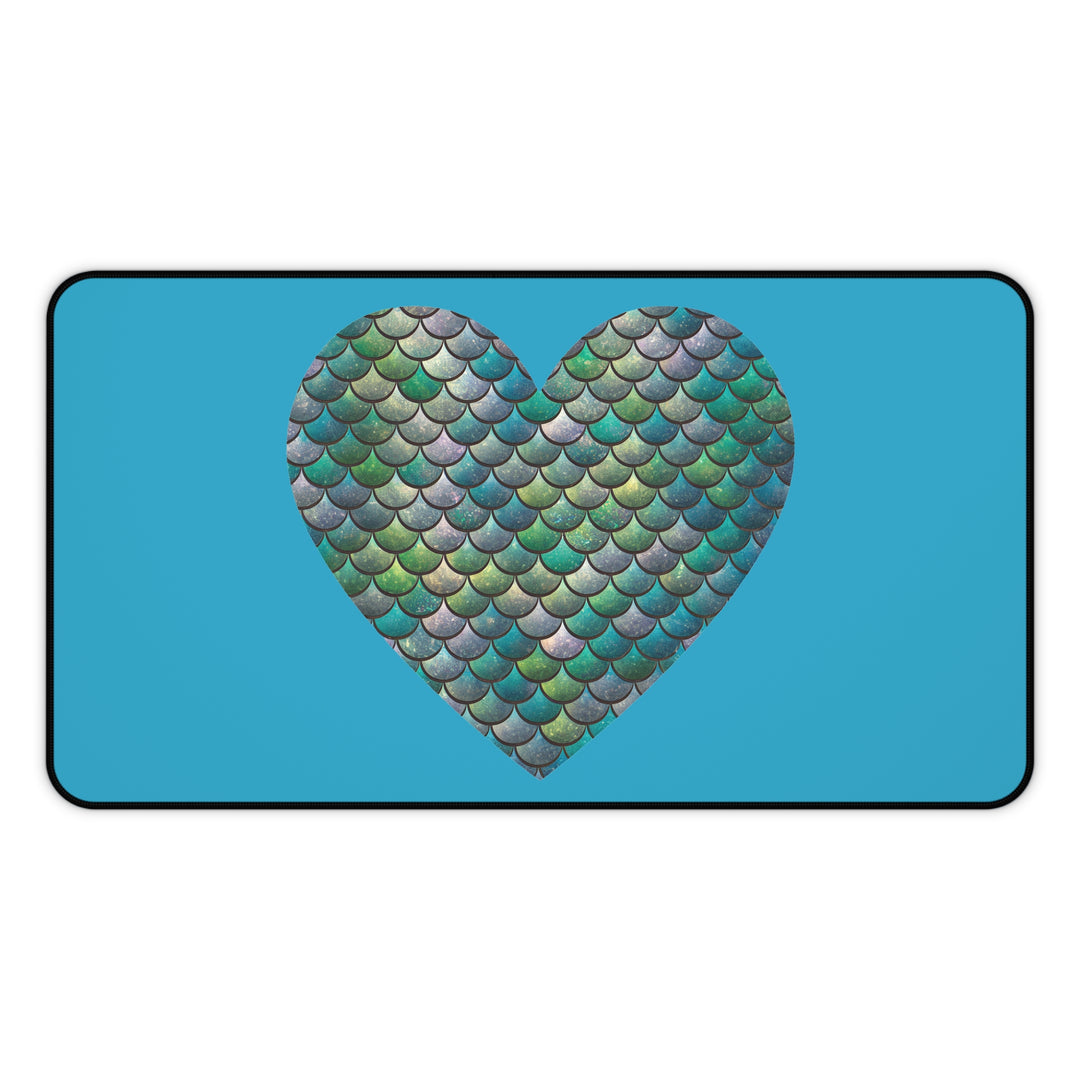 Desk Mat - Mermaid Scale Heart