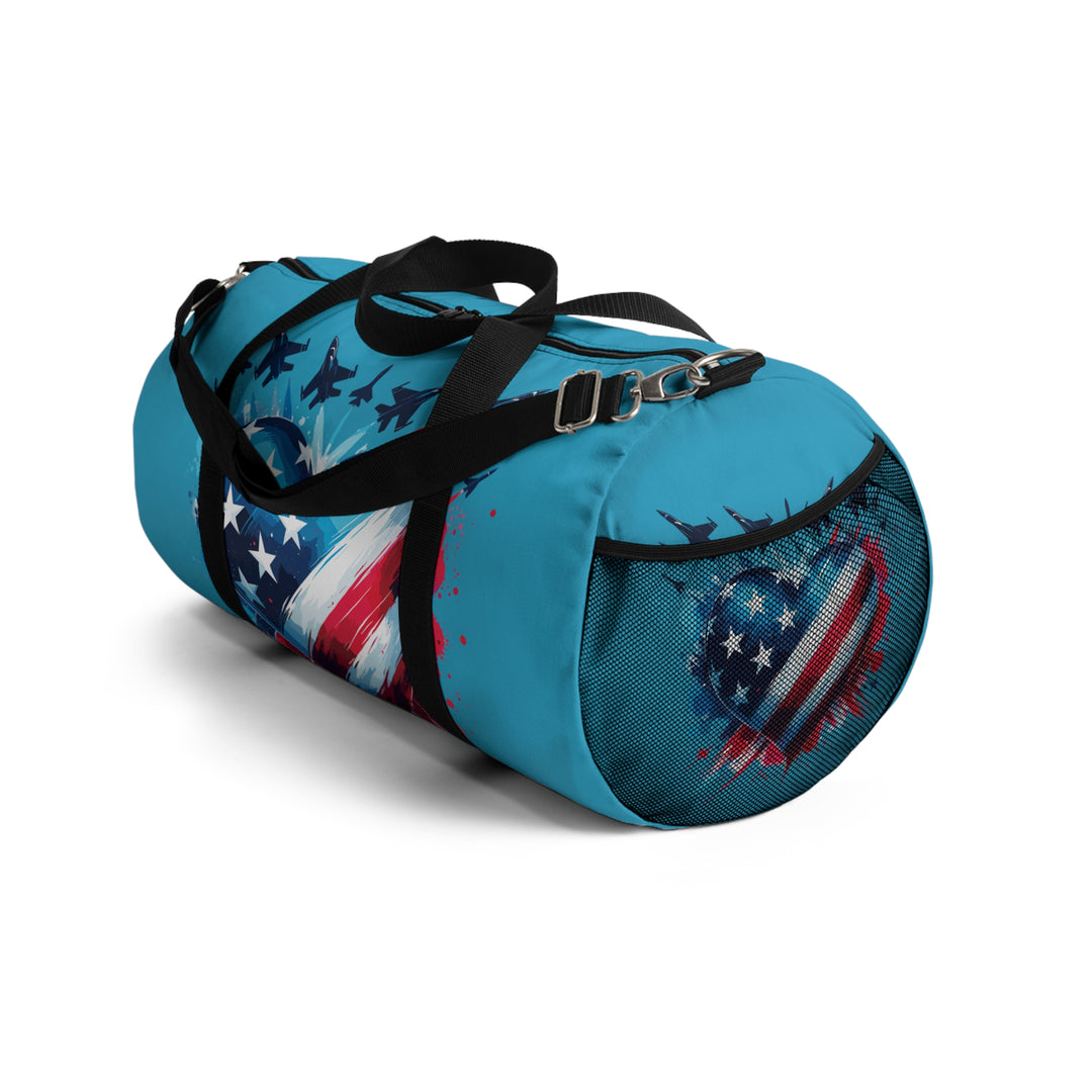 Patriotic Duffel Bag – Heart American Flag Travel & Gym Weekender, Military Appreciation Gift