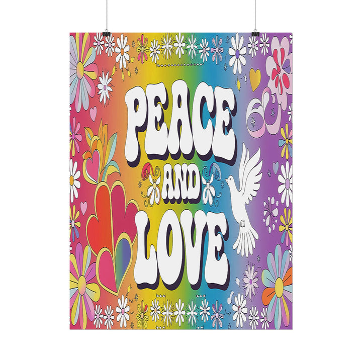 Peace and Love Rolled Posters - Colorful Floral Wall Art for Peaceful Decor