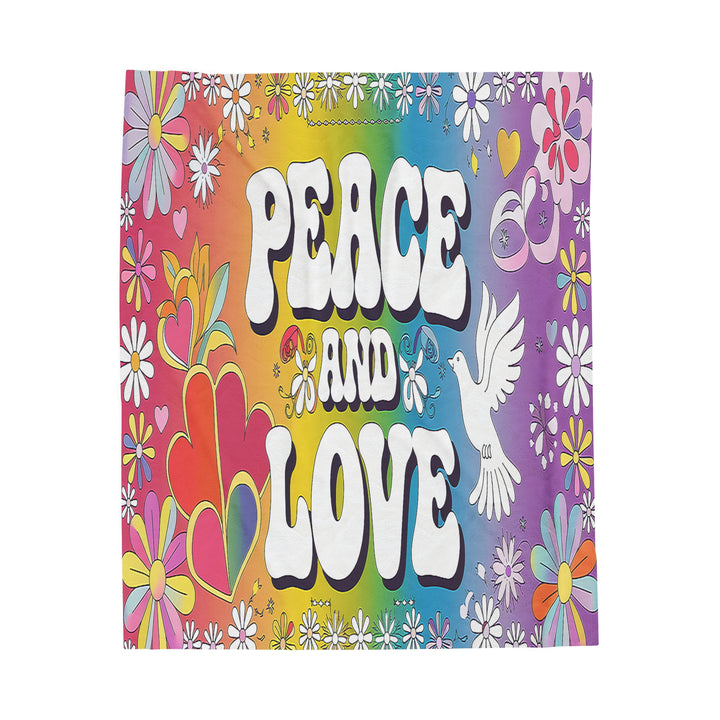 Velveteen Plush Blanket - Love and Peace