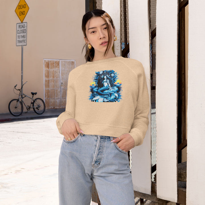 Majestic Mermaid Women's Cropped Fleece Pullover - Cozy Stylish Sweatshirt