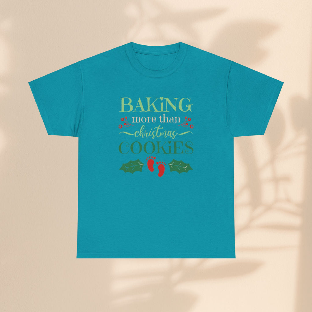 Unisex Heavy Cotton Tee - Baking More Than Christmas Cookies Pregnancy T-Shirt