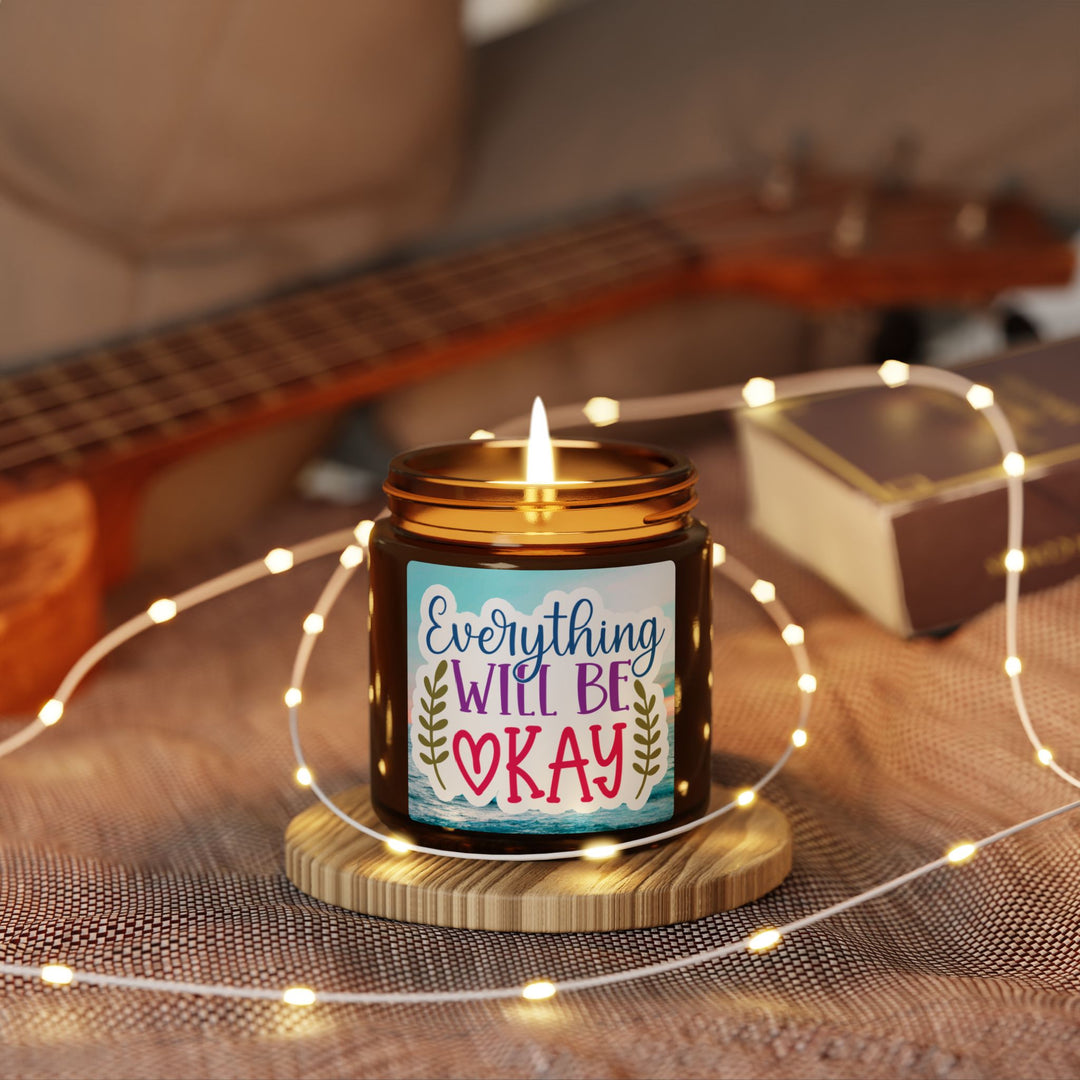 Scented Soy Candle (Multi-Size, Amber Jar) - Everything Will Be OK