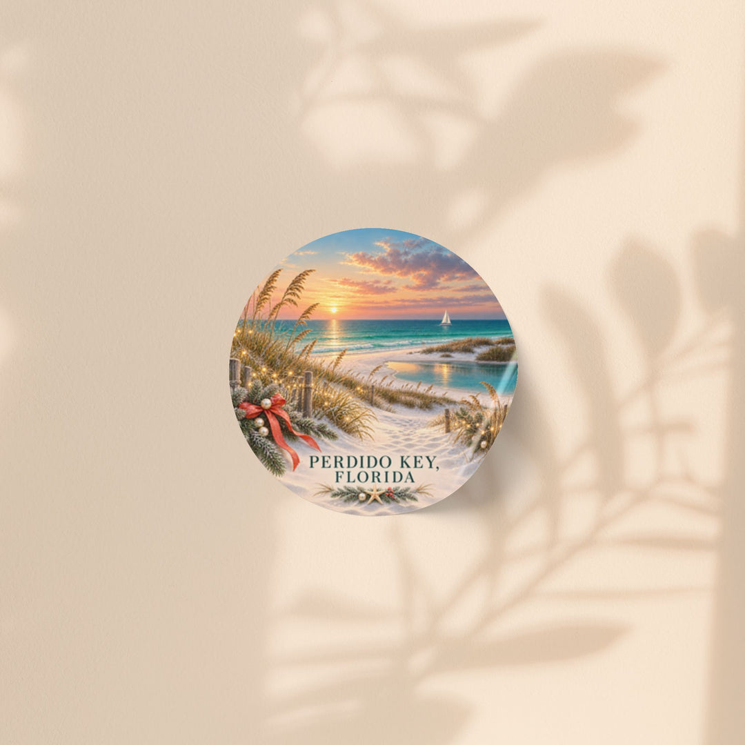 Perdido Key Florida Round Sticker Rolls – Waterproof Sunset Labels