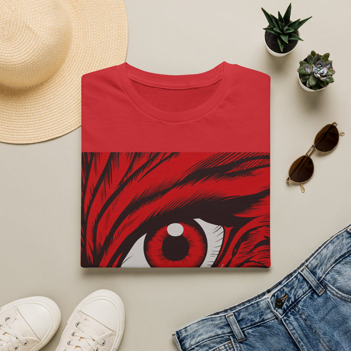 Red Tiger Eye T-Shirt — Bold Graphic Animal Print Tee