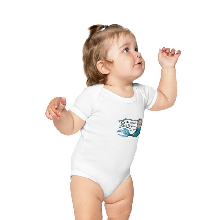 Combed Cotton Baby Bodysuit - Little Mermaid To Be