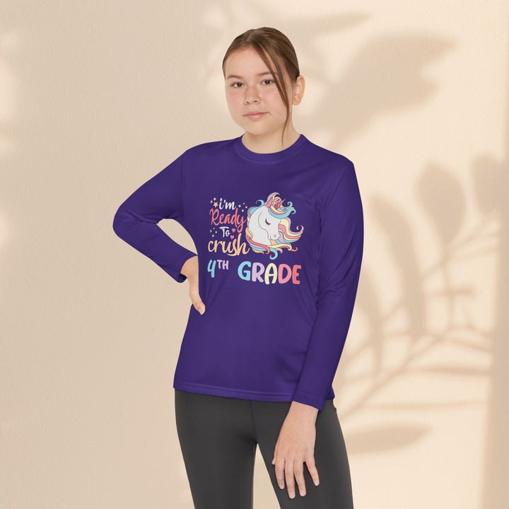 Unicorn Back-to-School Long Sleeve Tee, Youth T-Shirt, 4th Grade, Kids Apparel, Unicorn Lover Gift, Cute School Tee