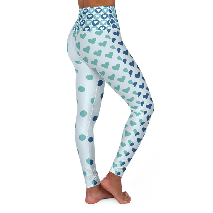 High Waisted Yoga Leggings - I Heart You