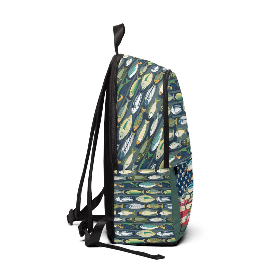 Unisex Fabric Backpack - Keeping It Reel Fish Line
