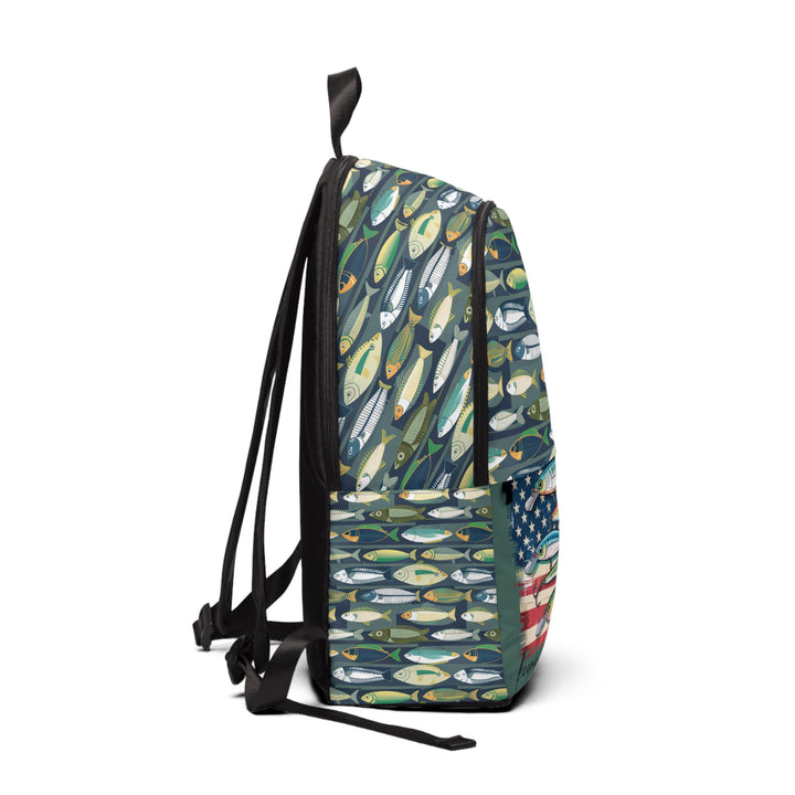 Unisex Fabric Backpack - Keeping It Reel Fish Line