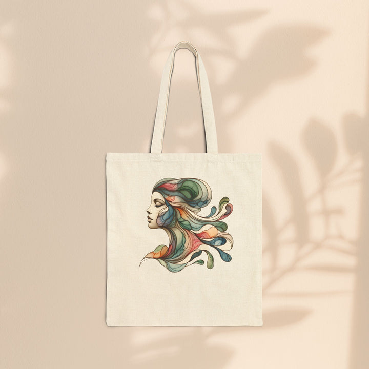 Cotton Canvas Tote Bag - Mermaid Waves