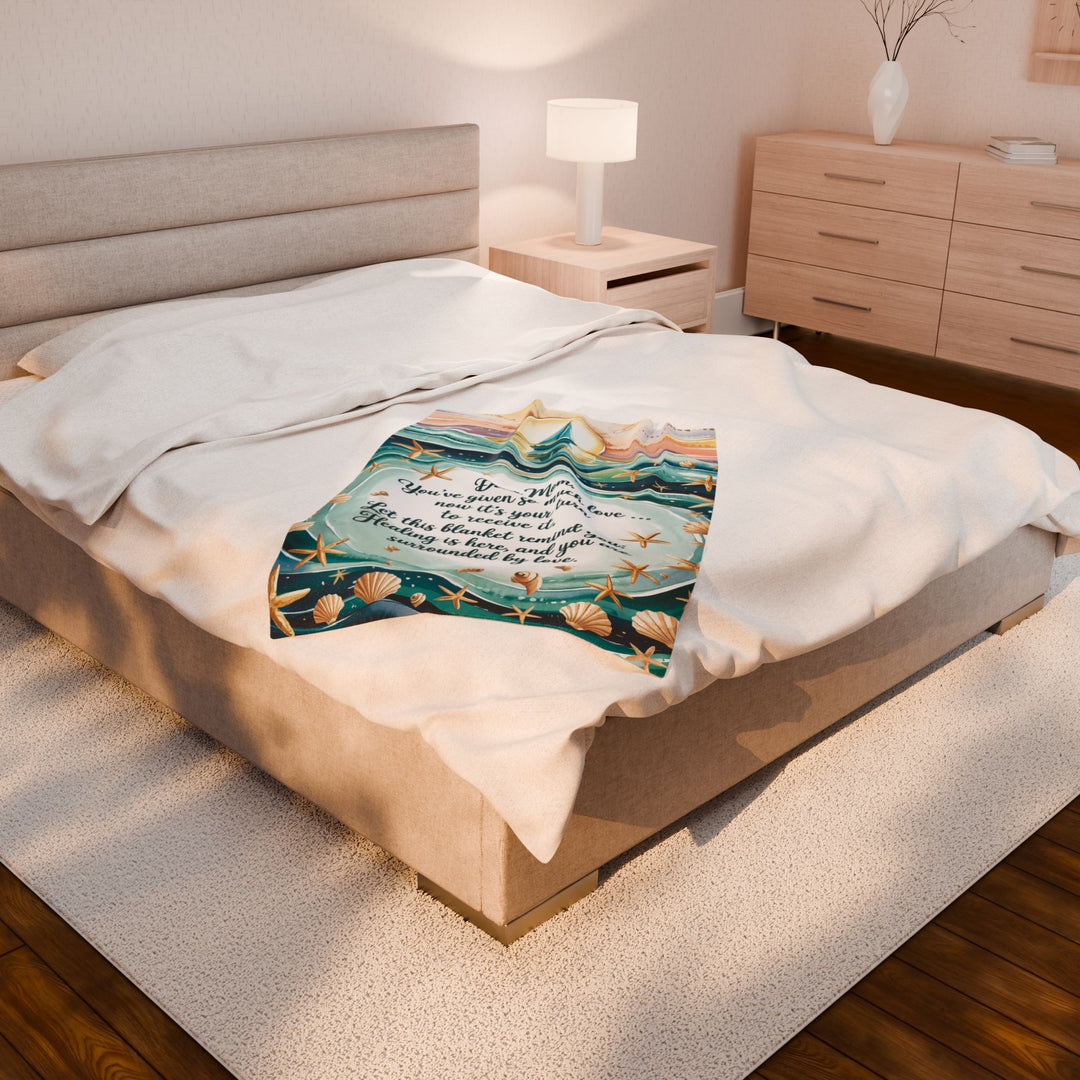 Personalized Mother's Day Velveteen Plush Blanket - Comforting Love & Healing Message