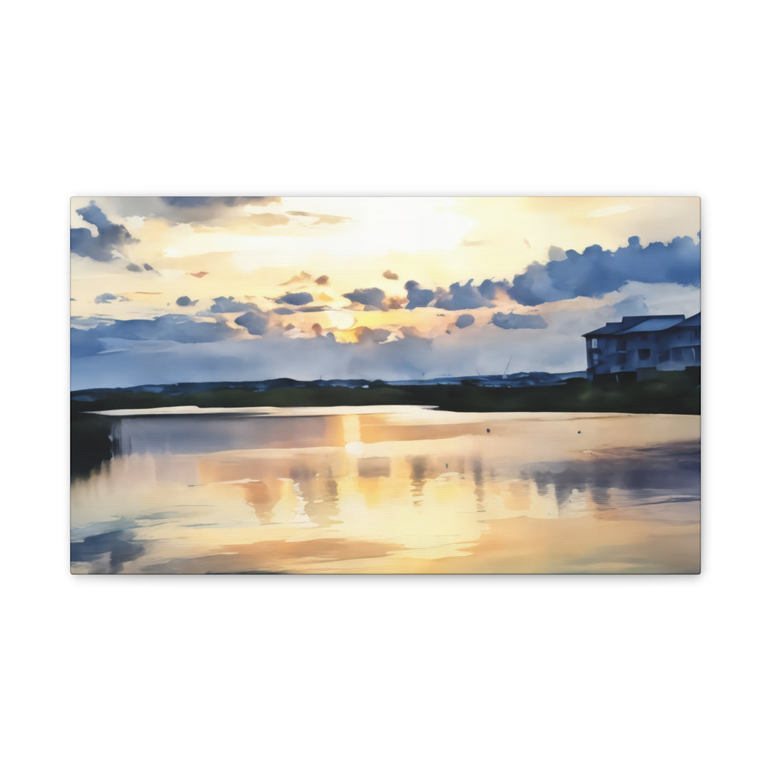 Serene Sunset Landscape Canvas Wall Art