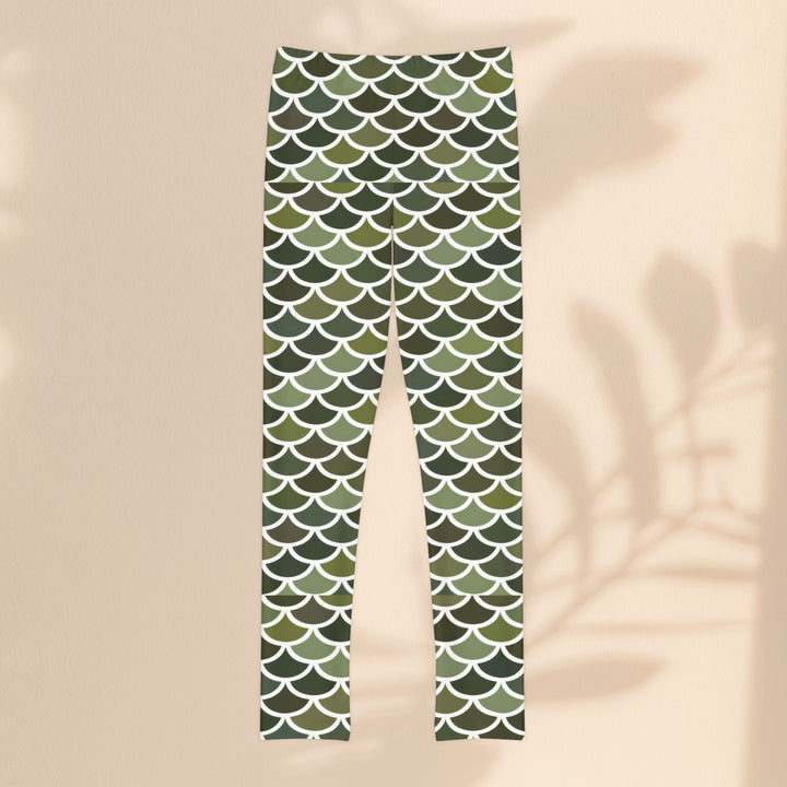 Youth Full-Length Leggings  - Green Mer Scales