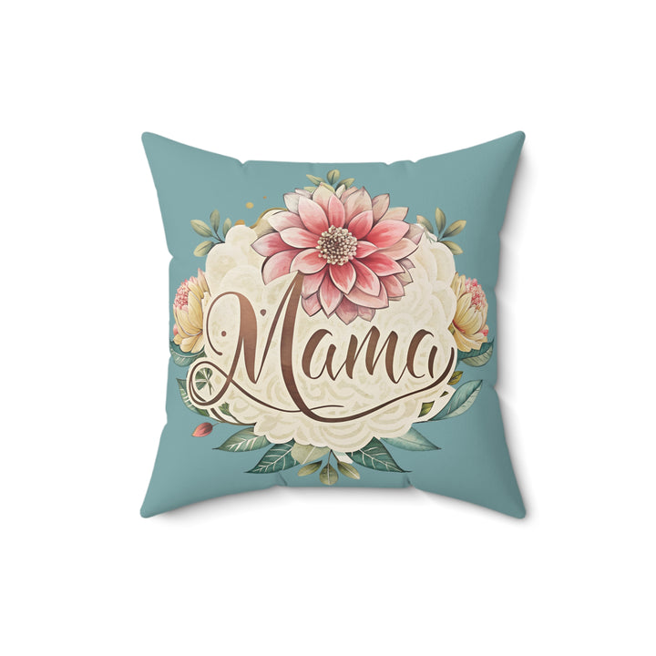 Mama Faux Suede Pillow - Floral Design for Mother's Day