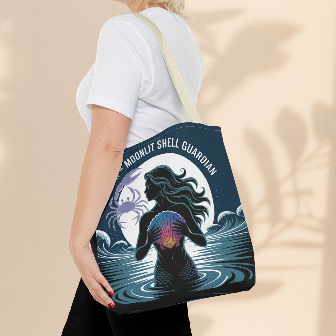 Zodiac Cancer Tote, Astrology-Inspired Tote Bag, Zodiac Gift, Cancer Moonlit Shell Guardian, Eco-Friendly Bag, Gift for Her