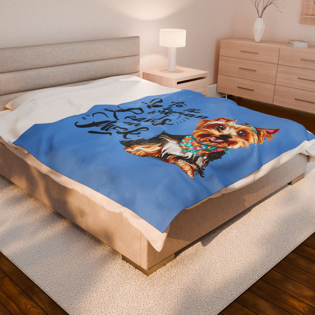 Dog Lover's Velveteen Plush Blanket - 'To the Woman Who Leads Our Pack'