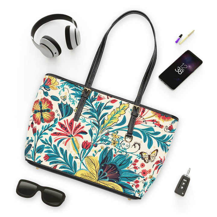 PU Leather Shoulder Bag - Summer Flowers