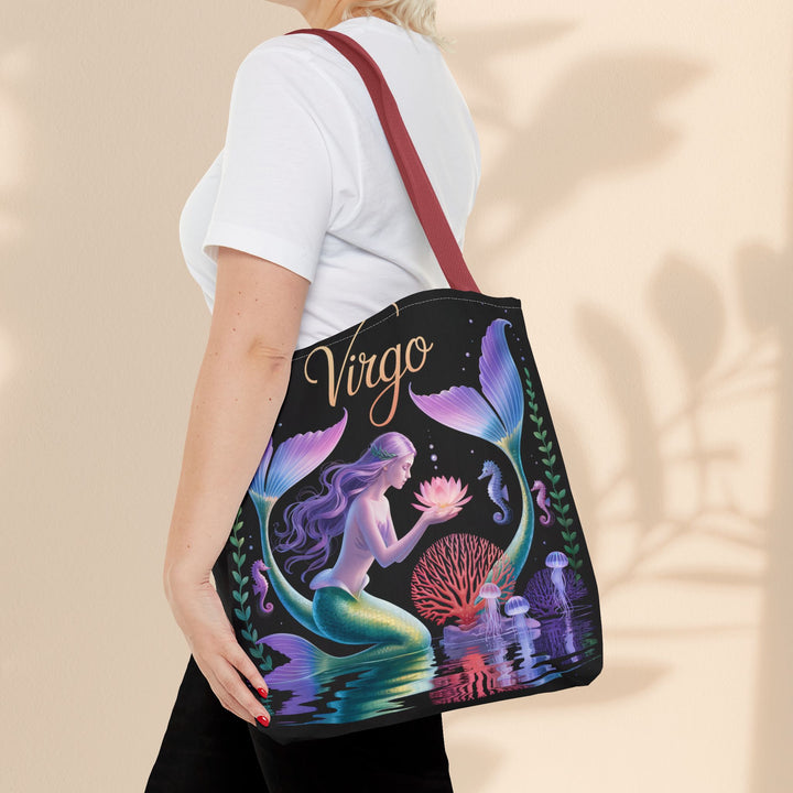 Virgo Mermaid Tote Bag, Virgo Gift, Zodiac Bag, Sea Creature Style, Ocean Lover Accessory, Birthday Present