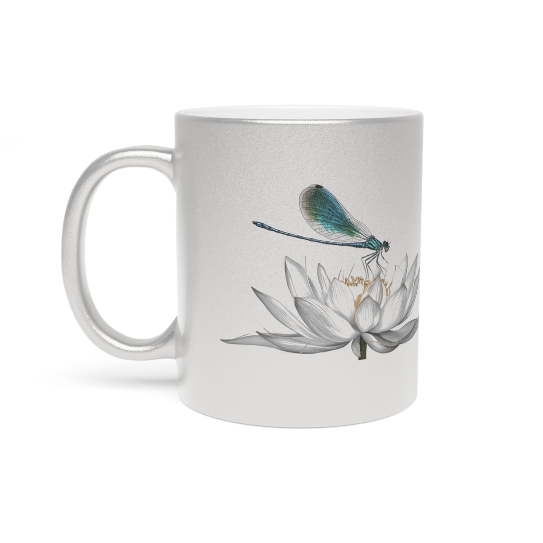 Metallic Mug (Silver\Gold) - Dragonfly