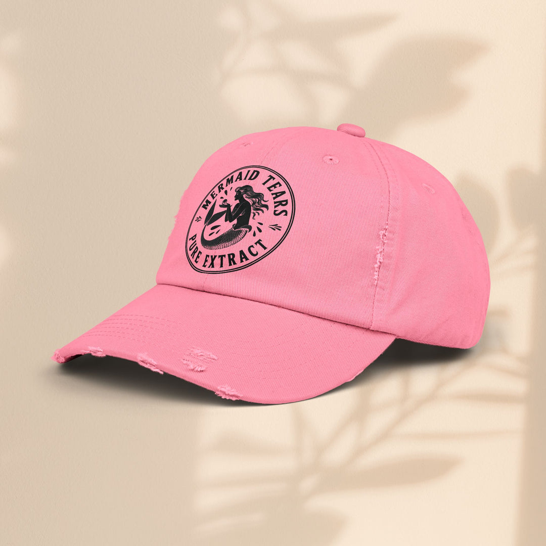 Mermaid Tears Distressed Cap – Trendy Casual Hat & Summer Beach Accessory