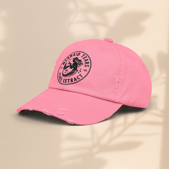 Mermaid Tears Distressed Cap – Trendy Casual Hat & Summer Beach Accessory