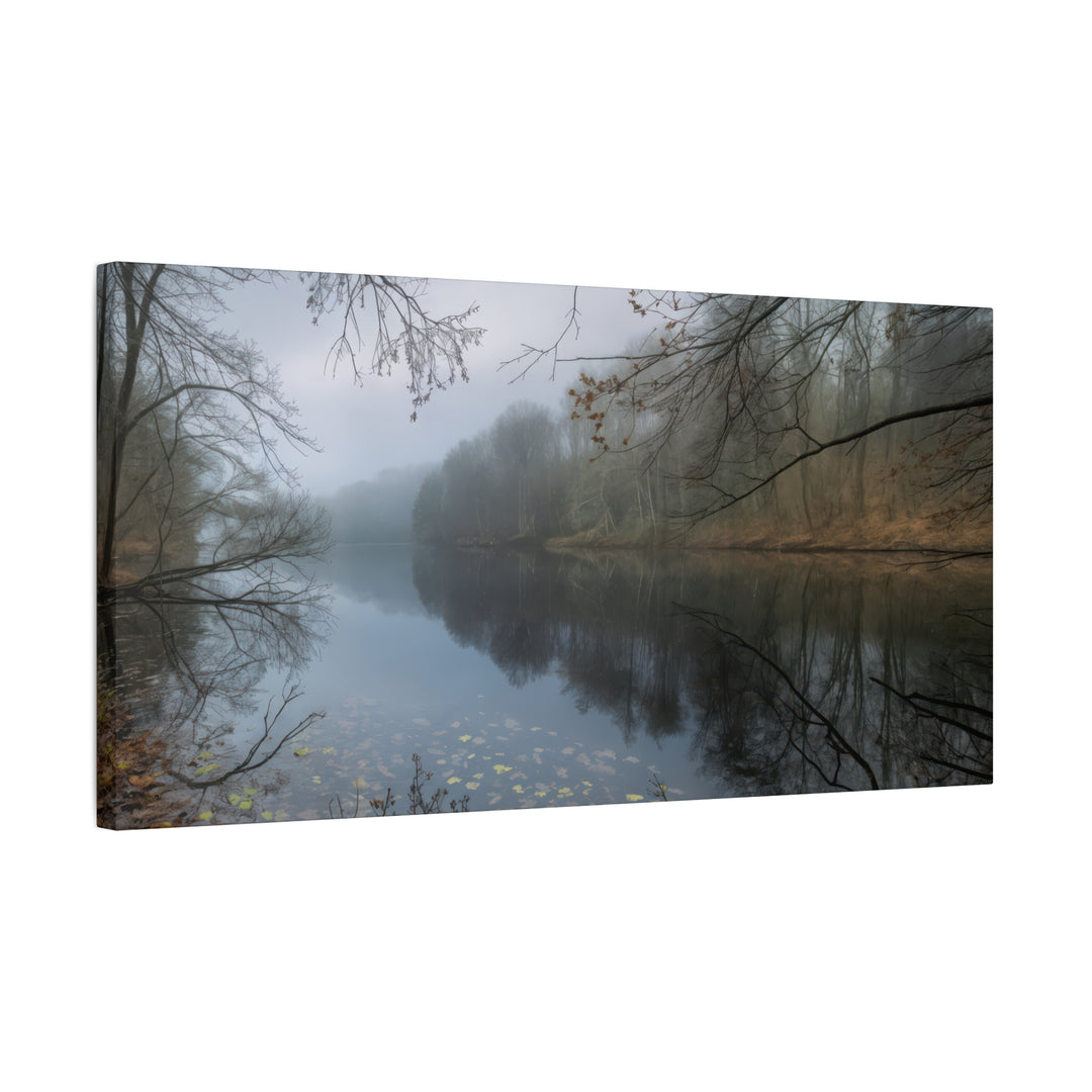 Foggy River Landscape Canvas Print – Nature Wall Art