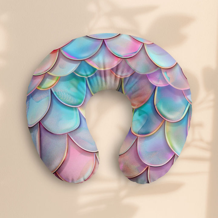 Mermaid Scale Nursing Pillow Cover — Pastel Iridescent Baby Support Cover