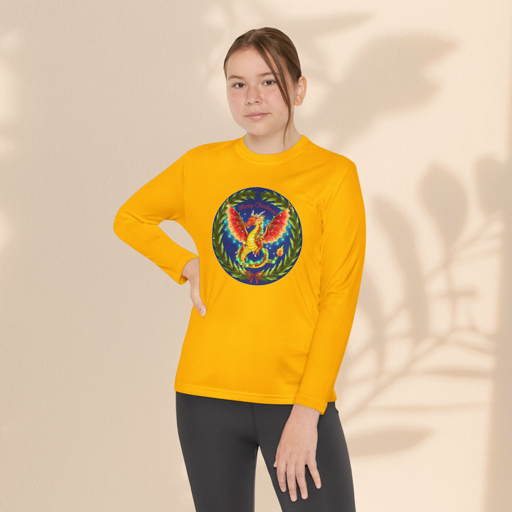 Youth Long Sleeve Competitor Tee - Christmas Dragon