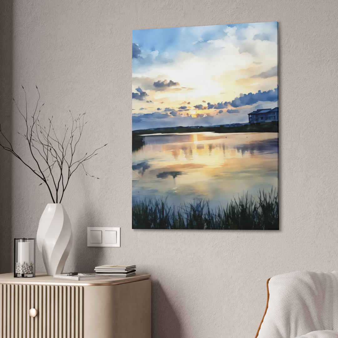 Serene Sunset Landscape Canvas Wall Art