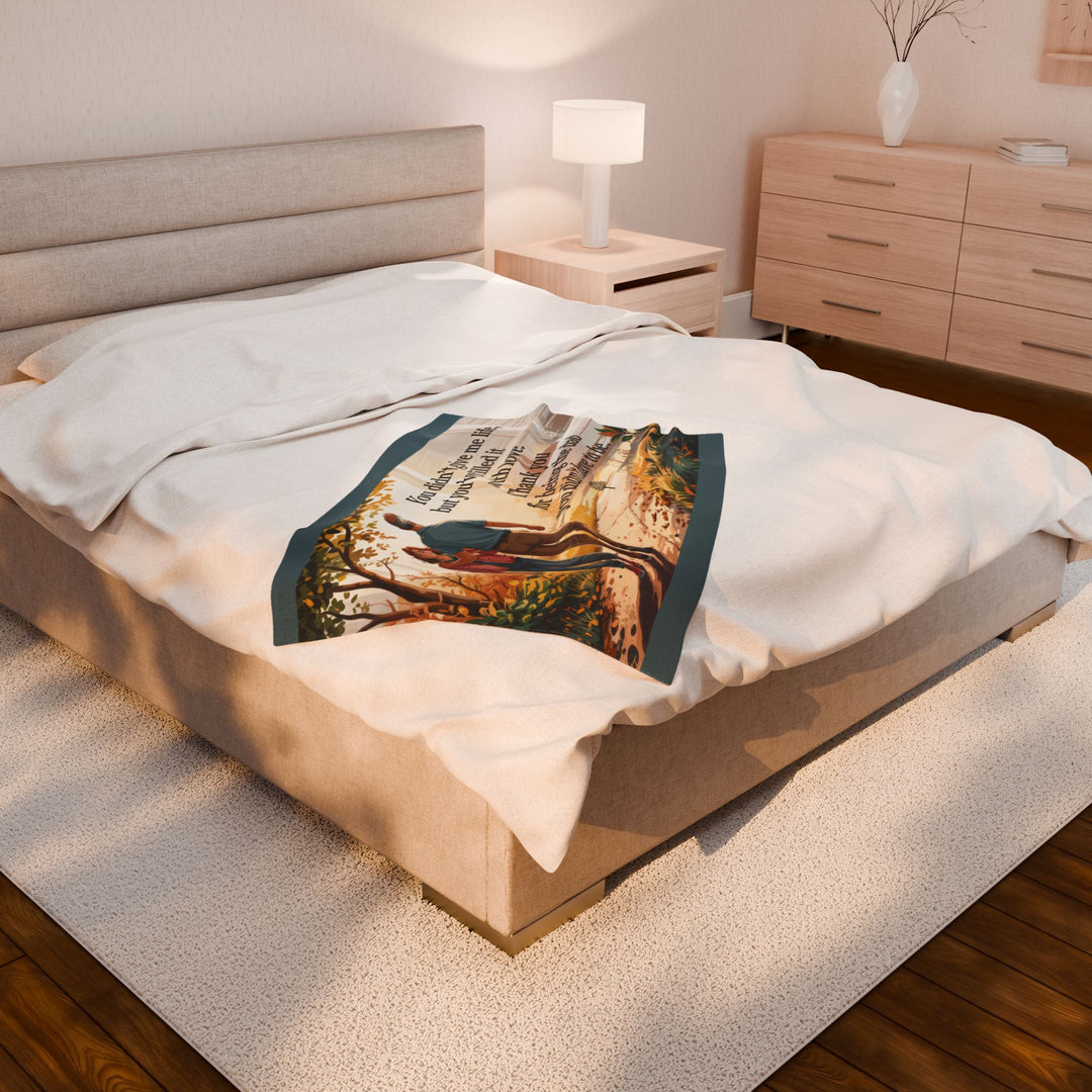 Grateful Heart Velveteen Plush Blanket - Cozy Gift for Dad